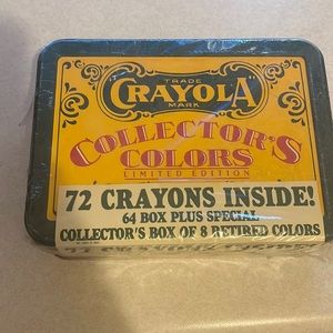 CRAYOLA COLLECTORS tin CRAYONS Vintage 1990 Yellow LIMITED EDITION RETIRED COLOR